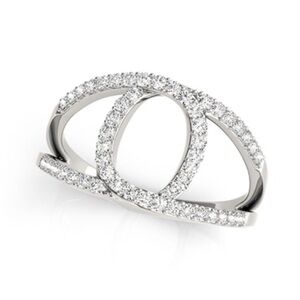 Evil Eye Full Pavé .5ct Diamond Ring 14k White Gold